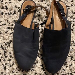 Navy blue suede Madewell shoes